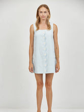 Load image into Gallery viewer, Celine Buttoned Mini Dress - Powder Blue (Style PL2042)
