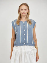 Load image into Gallery viewer, Paige Crew Sweater Vest - Dusty Blue (Style PS2083)
