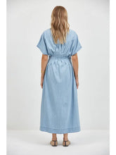 Load image into Gallery viewer, Sainte Buttoned Midi Shirt Dress - Denim Blue (Style PD2002)
