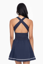 Load image into Gallery viewer, Cross Back Skater Dress - Navy
