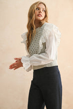 Load image into Gallery viewer, Ruffle Trimmed Sweater Blouse Combo
