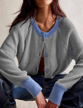 Load image into Gallery viewer, Color Block Round Neck Cardigan

