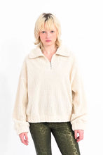 Load image into Gallery viewer, Shearling Zip Sweater - Cream
