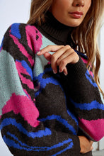 Load image into Gallery viewer, Graphic Turtleneck Sweater - Black Multi
