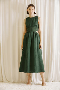 Monochromatic Midi Dress - Dark Green