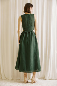 Monochromatic Midi Dress - Dark Green