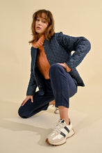 Load image into Gallery viewer, High Waisted Corduroy Pants - Navy Blue
