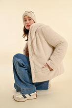 Load image into Gallery viewer, Reversible Hooded Jacket - Pink / Cream
