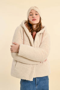 Reversible Hooded Jacket - Pink / Cream