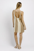 Load image into Gallery viewer, Color Block Mini Swing Dress - Brown/Cream
