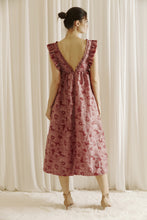 Load image into Gallery viewer, Ruffled Babydoll Midi Dress - Mauve Floral
