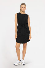 Load image into Gallery viewer, Stretch Woven Tank Dress - Black
