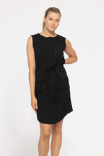 Load image into Gallery viewer, Stretch Woven Tank Dress - Black
