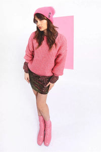 Balloon Sleeve  Sweater - Camel or Pink