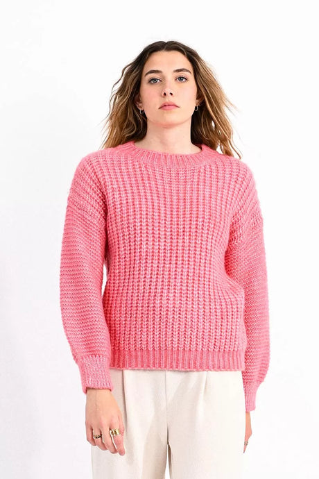 Balloon Sleeve  Sweater - Camel or Pink