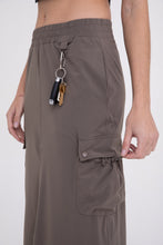 Load image into Gallery viewer, Mid Rise Cargo Slit Maxi Skirt - Olive or Taupe
