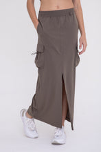 Load image into Gallery viewer, Mid Rise Cargo Slit Maxi Skirt - Olive or Taupe
