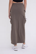 Load image into Gallery viewer, Mid Rise Cargo Slit Maxi Skirt - Olive or Taupe
