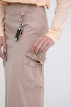 Load image into Gallery viewer, Mid Rise Cargo Slit Maxi Skirt - Olive or Taupe
