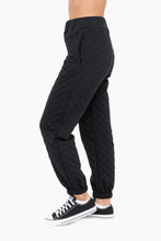 Load image into Gallery viewer, Quilted Jersey Joggers - Black
