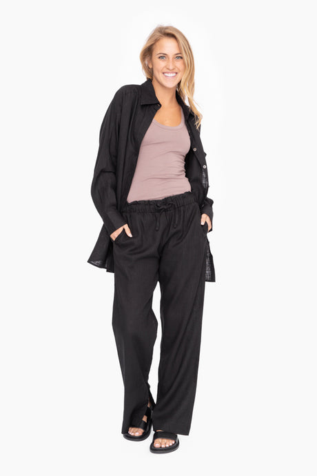 Wide Leg Resort Radiance Pant - Black