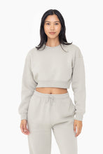 Load image into Gallery viewer, Cropped Fleece Sweatshirt - Light Sage
