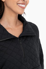 Load image into Gallery viewer, Quilted Jersey Sweatshirt - Black
