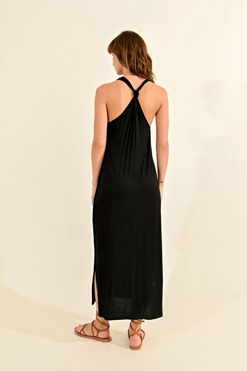 Knot Back Dress - Black