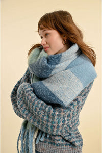 Long Fluffy Scarf - Blue