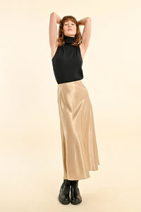 Satin Skirt - Gold