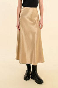 Satin Skirt - Gold