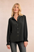 Load image into Gallery viewer, Ruffled Cuff Blouse - Black
