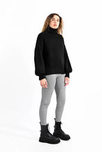Load image into Gallery viewer, Turtleneck Puff Sleeve Sweater - Bright Pink or Black
