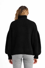 Load image into Gallery viewer, Turtleneck Puff Sleeve Sweater - Bright Pink or Black
