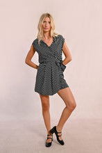 Load image into Gallery viewer, Polka Dot Side Tie Mini Dress - Cream/Blk
