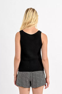 Openwork Sweater Tank- Caramel or Black