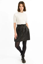 Load image into Gallery viewer, Paperbag Faux Leather Skirt - Black
