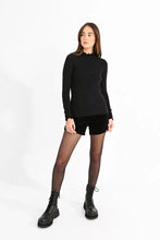 Load image into Gallery viewer, Ruffle Edge Pullover - Black
