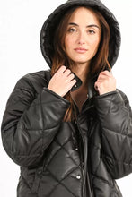 Load image into Gallery viewer, Hooded Quilted Jacket - Black or Beige
