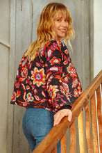 Load image into Gallery viewer, Quilted Floral Jacket - Black Multi
