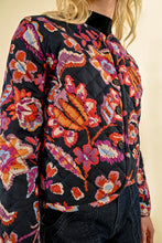 Load image into Gallery viewer, Quilted Floral Jacket - Black Multi
