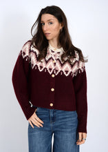 Load image into Gallery viewer, Cornella Cardigan - Cream/Burgundy (Style: #77S8296S)
