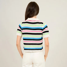 Load image into Gallery viewer, Kyoko Bolero Sweater - Bright Multi Stripe
