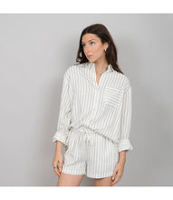 Load image into Gallery viewer, Shaya Blouse - Cream w/ Blk Stripes (style#56W301S)
