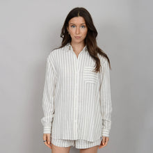 Load image into Gallery viewer, Shaya Blouse - Cream w/ Blk Stripes (style#56W301S)
