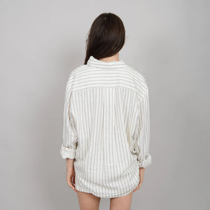 Shaya Blouse - Cream w/ Blk Stripes (style#56W301S)