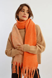 Reversible Scarf - Orange - Mint - Blk/White