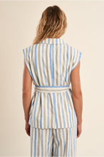 Load image into Gallery viewer, Striped Sleeveless Blazer - Blue/Natural (Style #LA1888EP)
