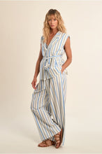 Load image into Gallery viewer, Striped Sleeveless Blazer - Blue/Natural (Style #LA1888EP)
