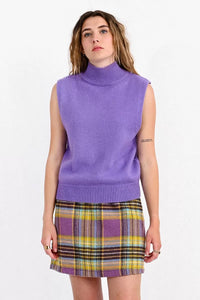Sleeveless Mock Neck Sweater - Lilac